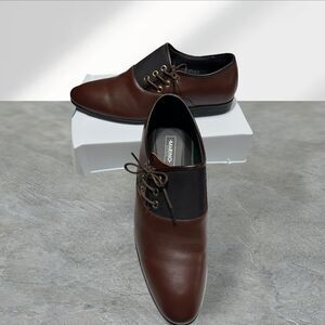 Marino Avenue Men’s Side Tie Oxford Dress Shoes CX 9559- 275 (2.5) Brown & Black